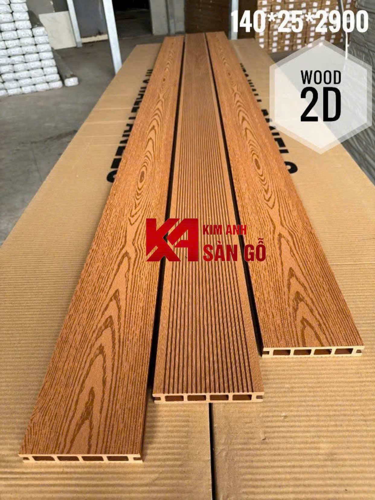 Sàn Gỗ Nhựa Lỗ Vuông 2D HK-05 25mm
